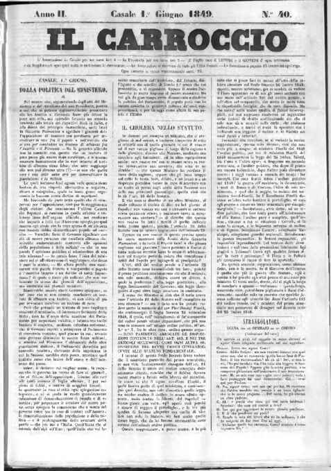 Il Carroccio - Edizione 40 del 01/06/1849